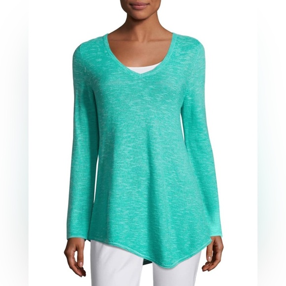 Eileen Fisher Petite Long-Sleeve Organic Links Tunic Size PP (2/4P - Picture 1 of 9